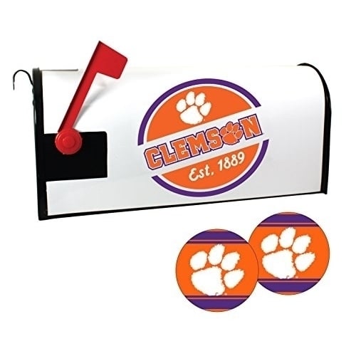 R and R Imports Clemson Tigers Magnetic Mailbox Cover and Sticker Set Image 1