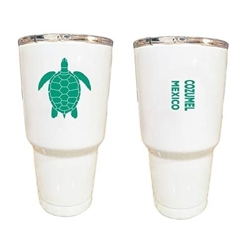 Cozumel Mexico Souvenir 24 oz Insulated Stainless Steel Tumbler White White. Image 1