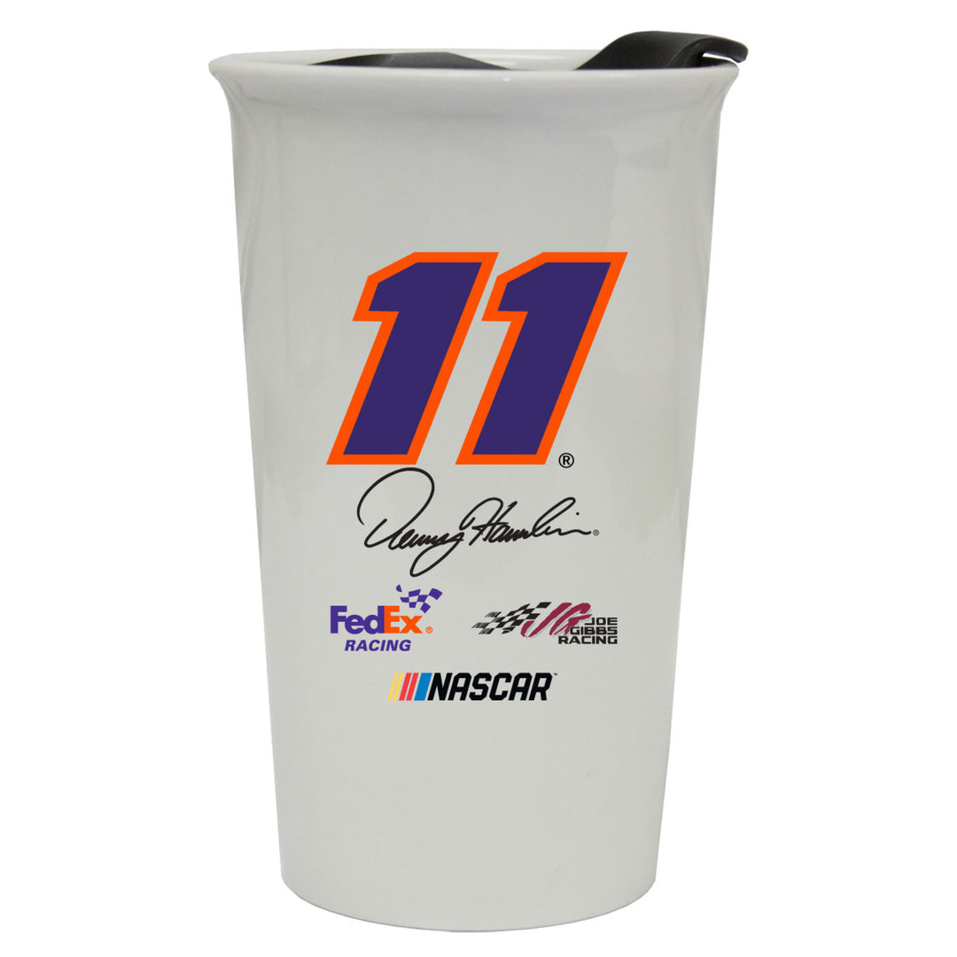 R and R Imports Denny Hamlin 11 NASCAR Double Walled Ceramic Tumbler for 2020 Image 1