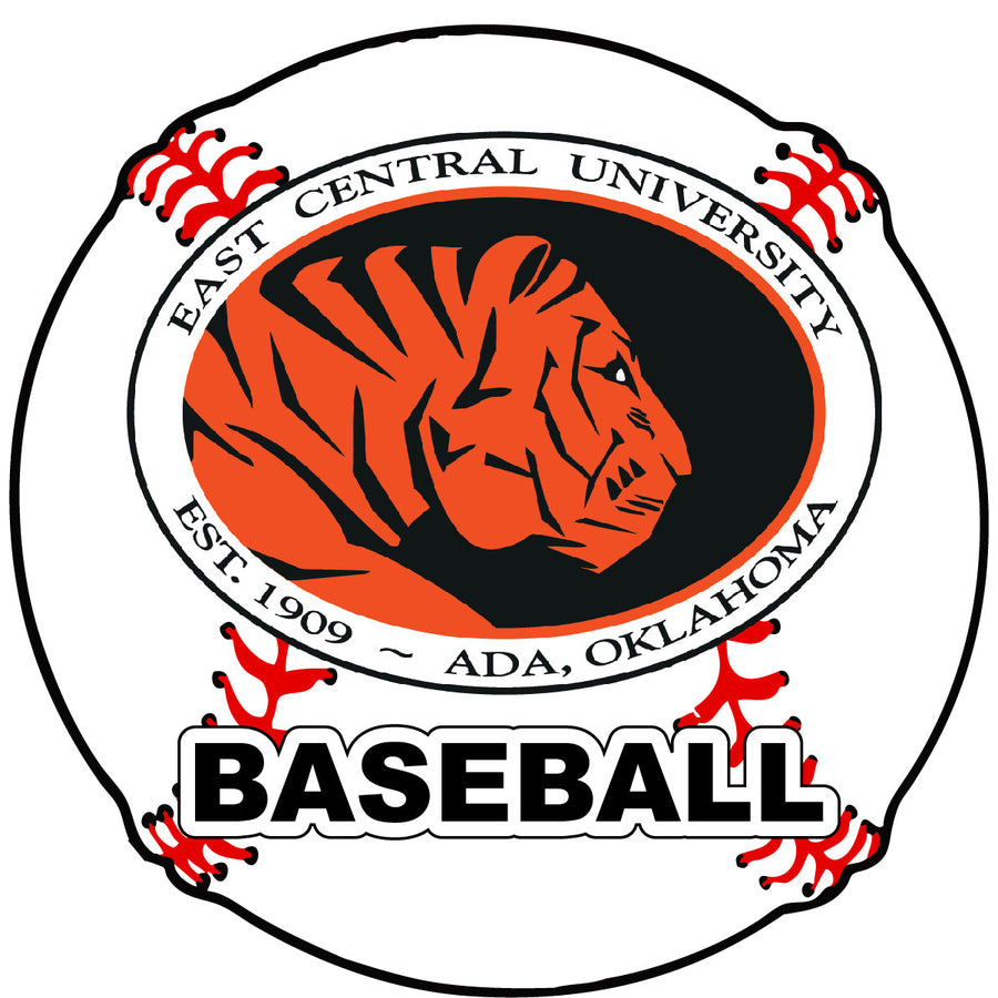 East Central University Tigers 4-Inch Round Baseball NCAA Passion Vinyl Decal Sticker Image 1