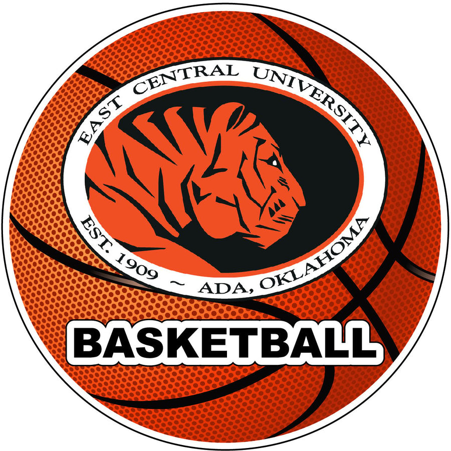 East Central University Tigers 4-Inch Round Basketball NCAA Hoops Pride Vinyl Decal Sticker Image 1