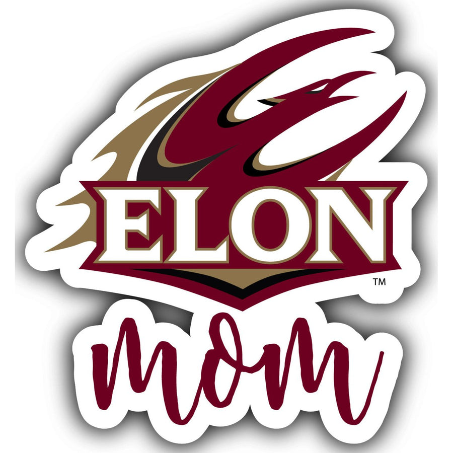 Elon University 4-Inch Proud Mom NCAA - Durable School Spirit Vinyl Decal Perfect Image 1