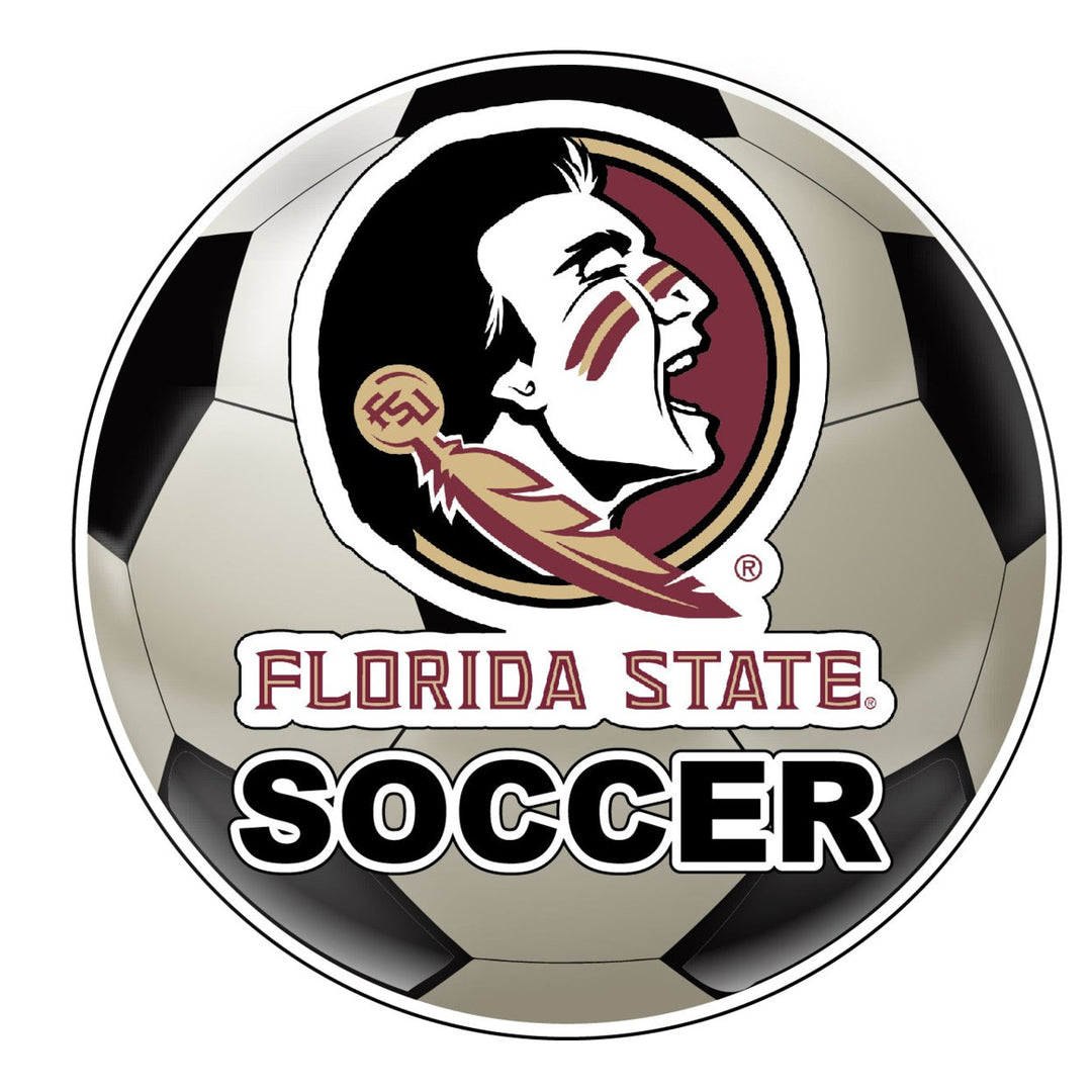 Florida State Seminoles 4-Inch Round Soccer Ball NCAA Soccer Passion Vinyl Sticker Image 1