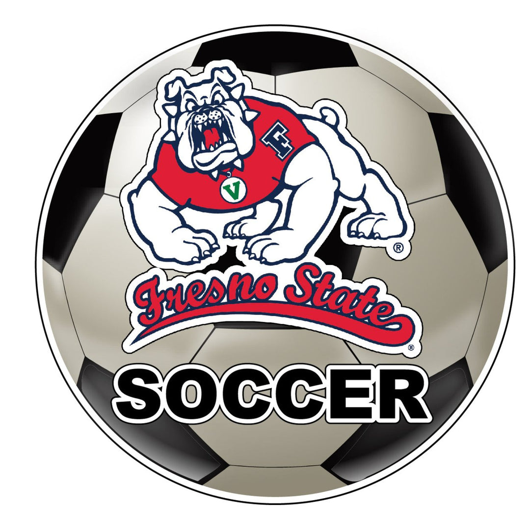 Fresno State Bulldogs 4-Inch Round Soccer Ball NCAA Soccer Passion Vinyl Sticker Image 1