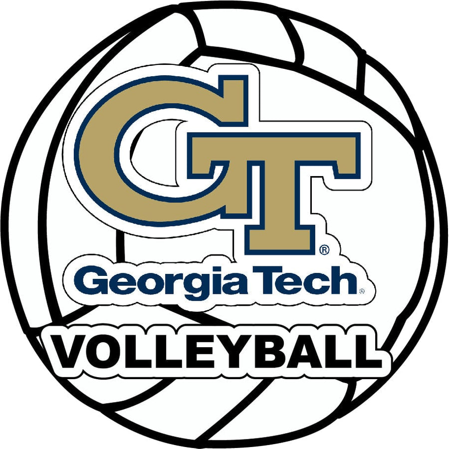 Georgia Tech Yellow Jackets 4-Inch Round Volleyball NCAA Vinyl Decal Sticker for Fans, Students, and Alumni Image 1