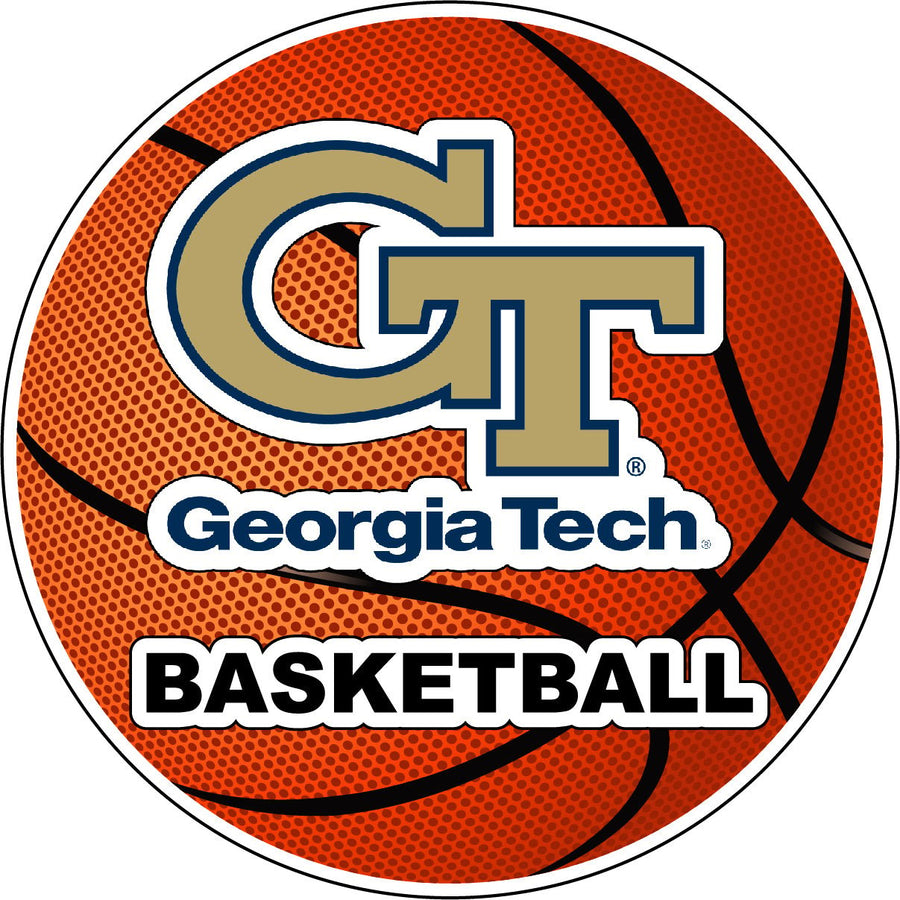 Georgia Tech Yellow Jackets 4-Inch Round Basketball NCAA Hoops Pride Vinyl Decal Sticker Image 1