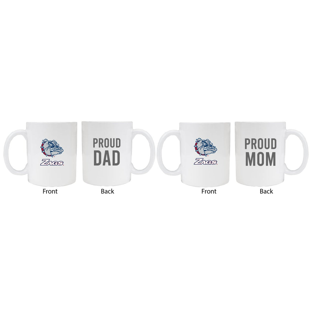 Gonzaga Bulldogs Proud Mom And Dad White Ceramic Coffee Mug 2 pack (White) Image 1