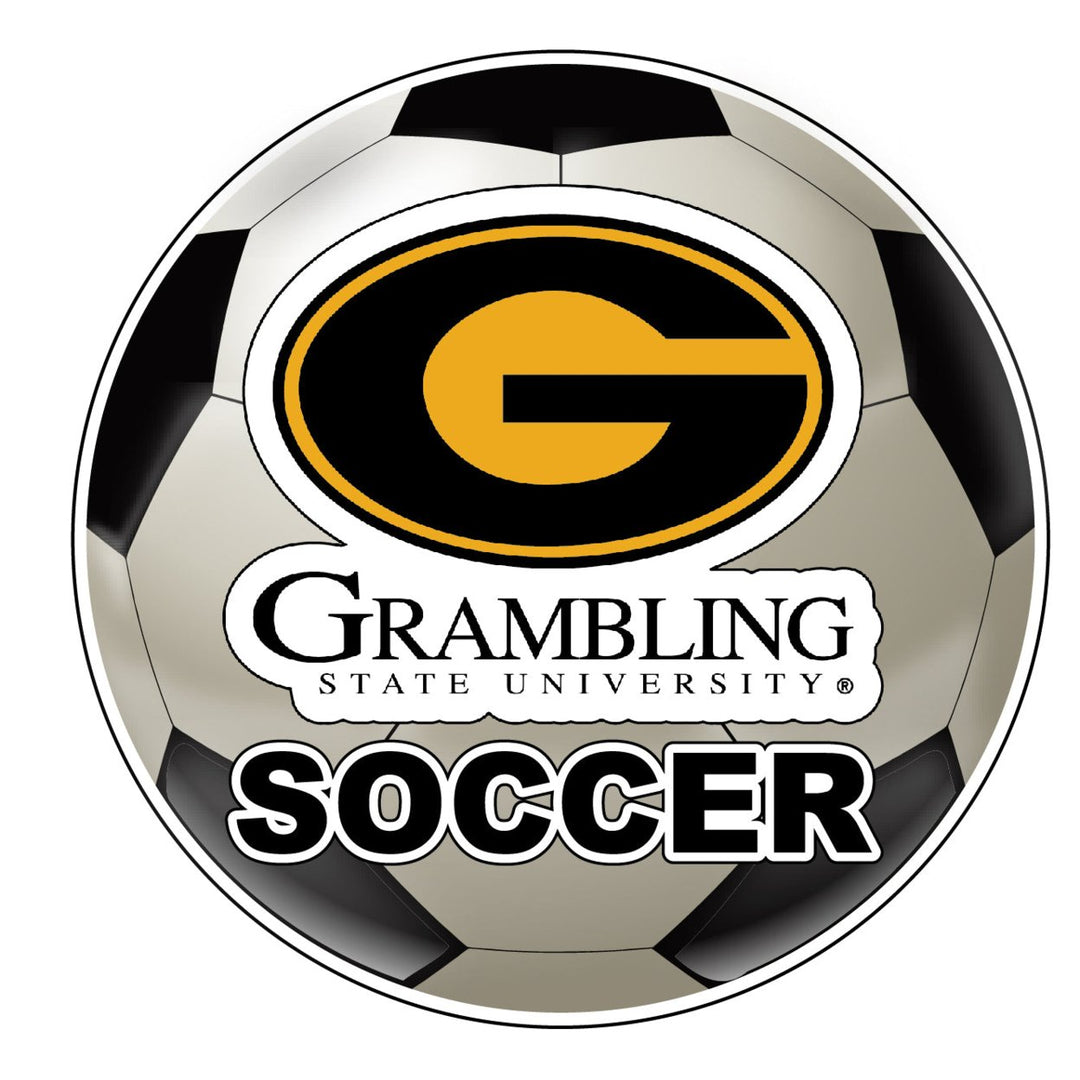 Grambling State Tigers 4-Inch Round Soccer Ball NCAA Soccer Passion Vinyl Sticker Image 1