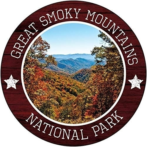 Great Smoky Mountains Gatlinburg Tennessee National Park Souvenir 4 Inch Round Decal Sticker Image 1