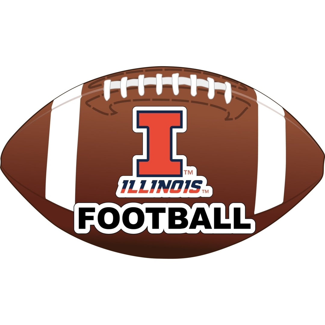 Illinois Fighting Illini 4-Inch Round Football NCAA Gridiron Glory Vinyl Decal Sticker Image 1