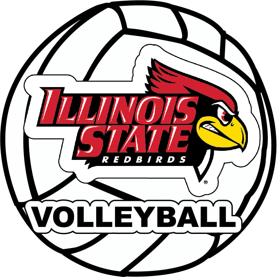 Illinois State Redbirds 4-Inch Round Volleyball NCAA Vinyl Decal Sticker for Fans, Students, and Alumni Image 1