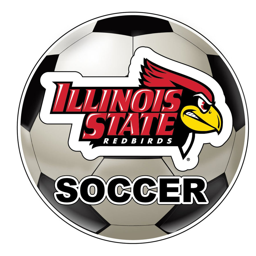 Illinois State Redbirds 4-Inch Round Soccer Ball NCAA Soccer Passion Vinyl Sticker Image 1