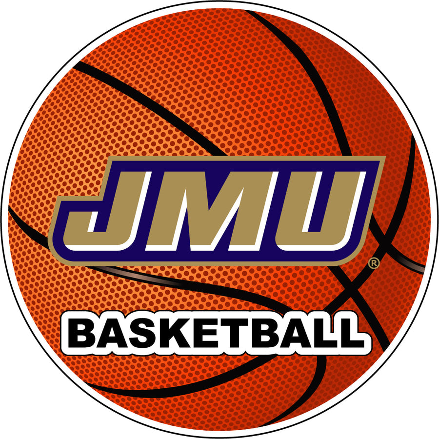 James Madison Dukes 4-Inch Round Basketball NCAA Hoops Pride Vinyl Decal Sticker Image 1