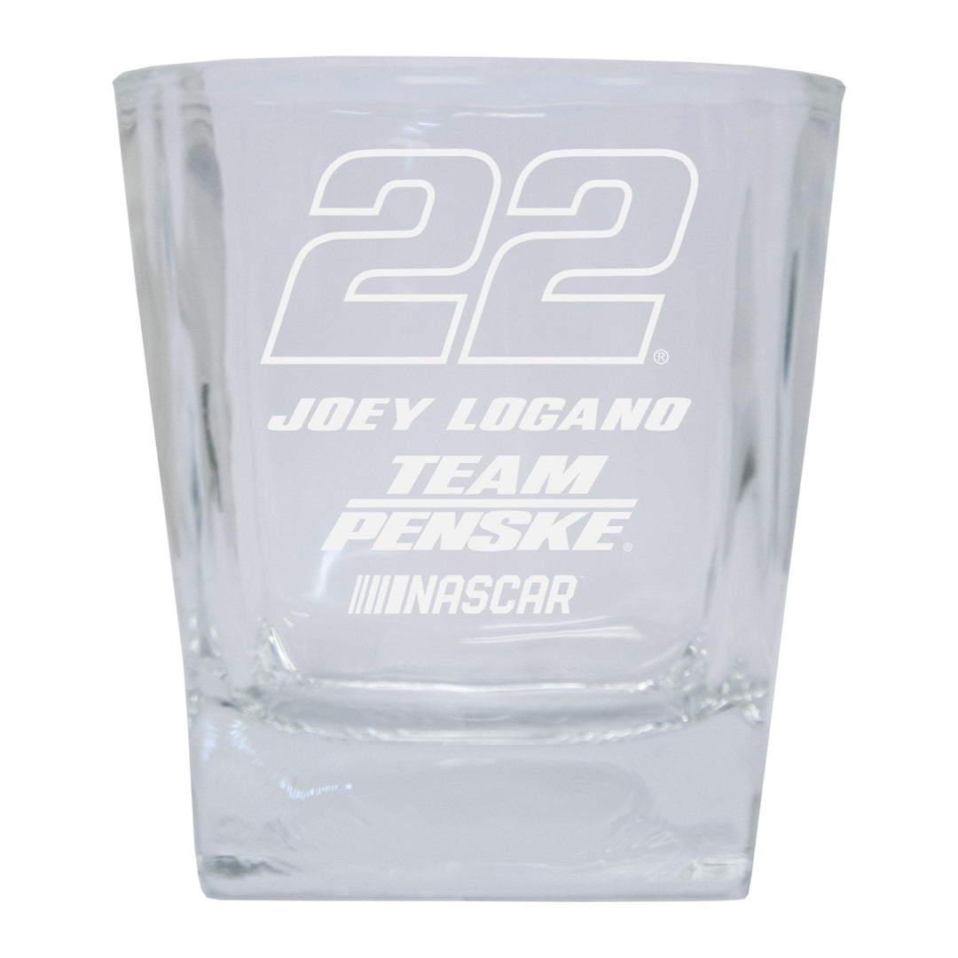 R and R Imports Joey Logano 22 NASCAR Cup Series Etched 5 oz Shooter Glass 2-Pack Image 1