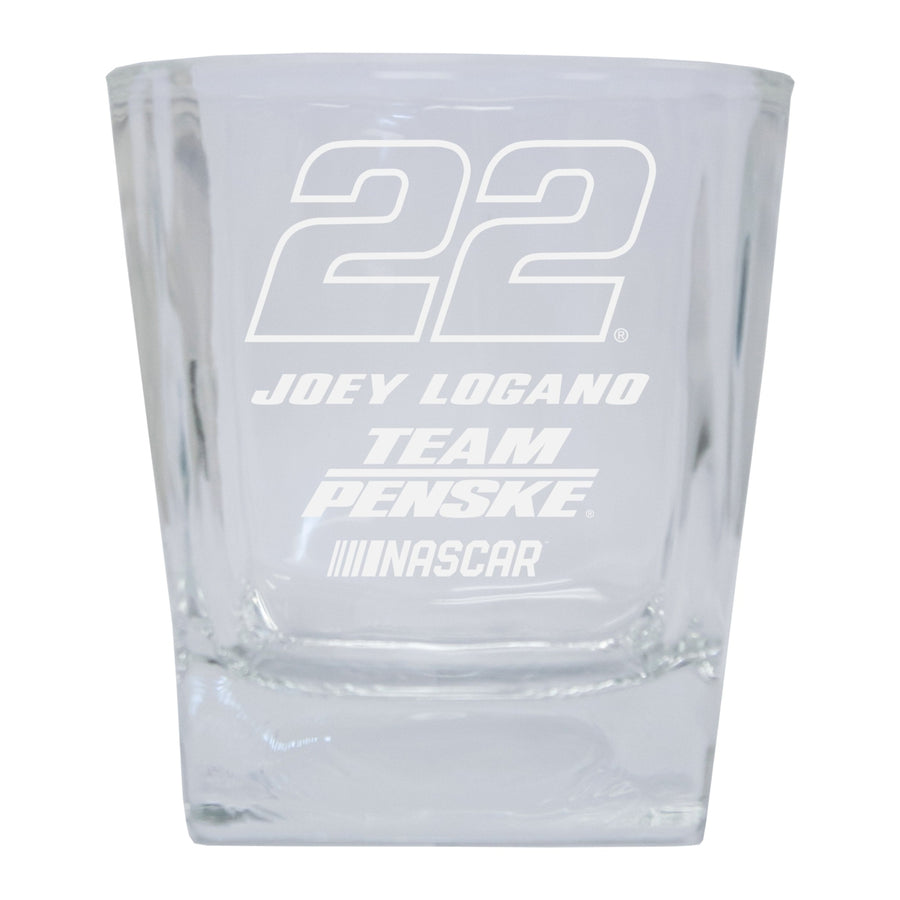 R and R Imports Joey Logano 22 NASCAR Cup Series Etched 5 oz Shooter Glass 2-Pack Image 1