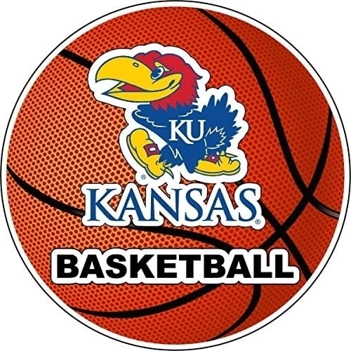 Kansas Jayhawks 4-Inch Round Basketball NCAA Hoops Pride Vinyl Decal Sticker Image 1