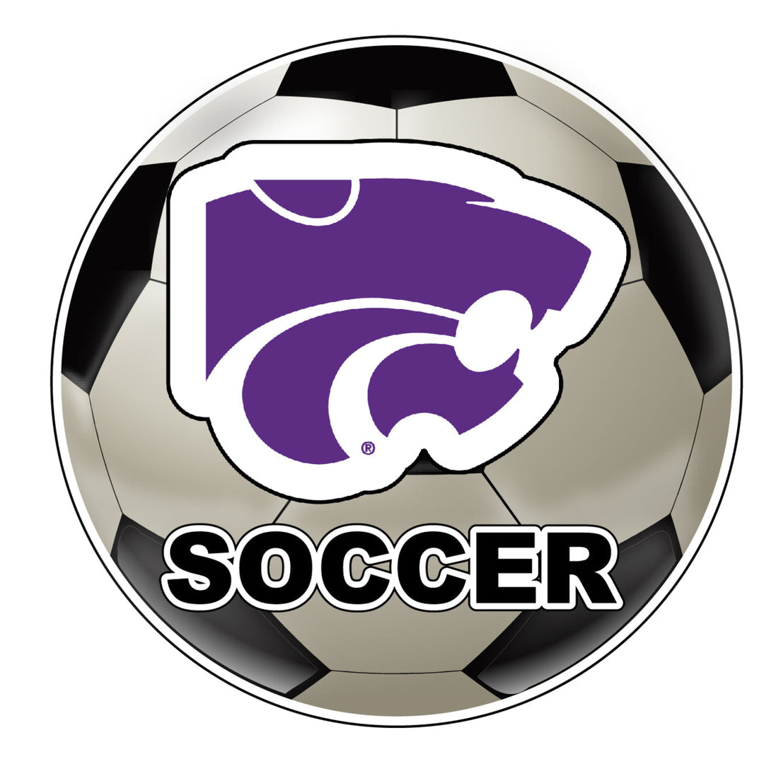 Kansas State Wildcats 4-Inch Round Soccer Ball NCAA Soccer Passion Vinyl Sticker Image 1