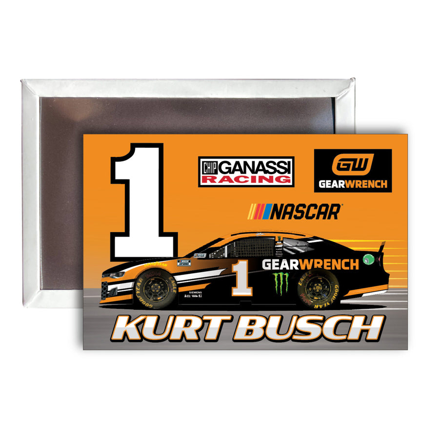 R and R Imports Kurt Busch 1 Nascar 2x3-Inch Fridge Magnet 4-PackNew for 2021 Image 1