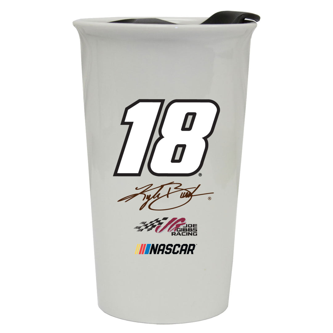 R and R Imports Kyle Busch 18 NASCAR Double Walled Ceramic Tumbler for 2020 Image 1