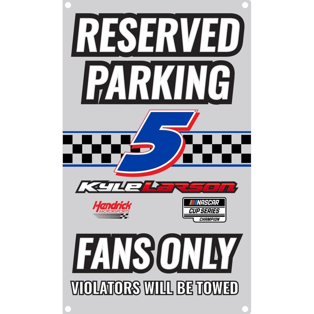 R and R Imports Kyle Larson 5 NASCAR Cup Series 2021 Champion No Parking Metal Sign Image 1
