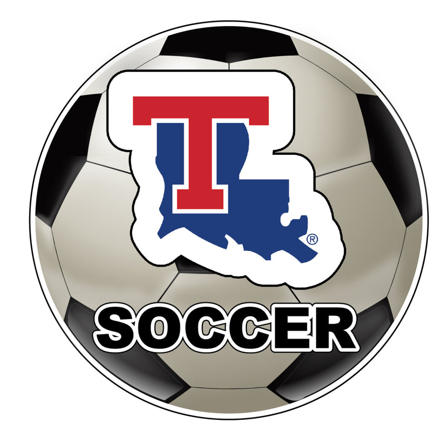 Louisiana Tech Bulldogs 4-Inch Round Soccer Ball NCAA Soccer Passion Vinyl Sticker Image 1