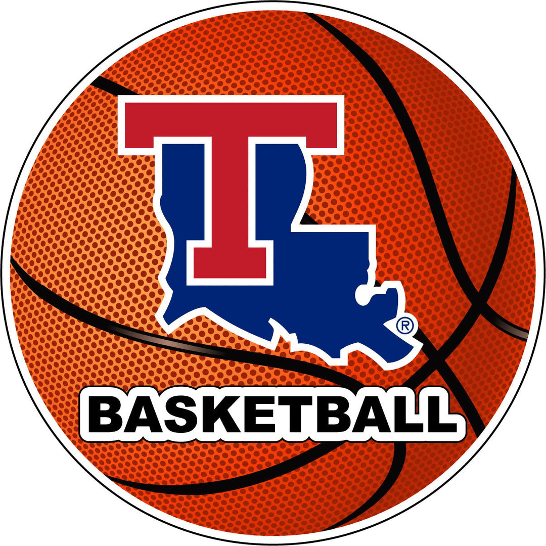 Louisiana Tech Bulldogs 4-Inch Round Basketball NCAA Hoops Pride Vinyl Decal Sticker Image 1