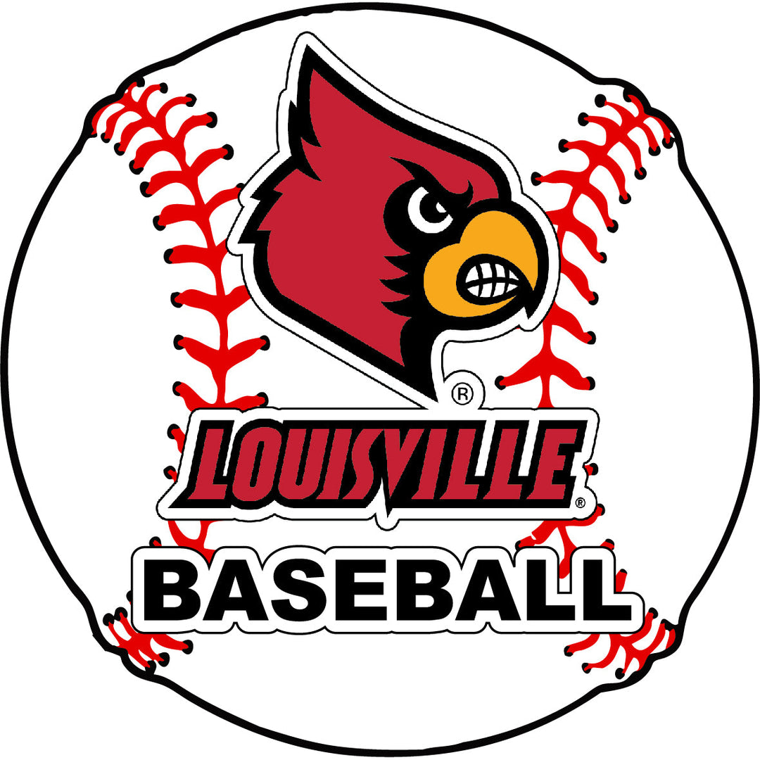 Louisville Cardinals 4-Inch Round Baseball Vinyl Decal Sticker Image 1