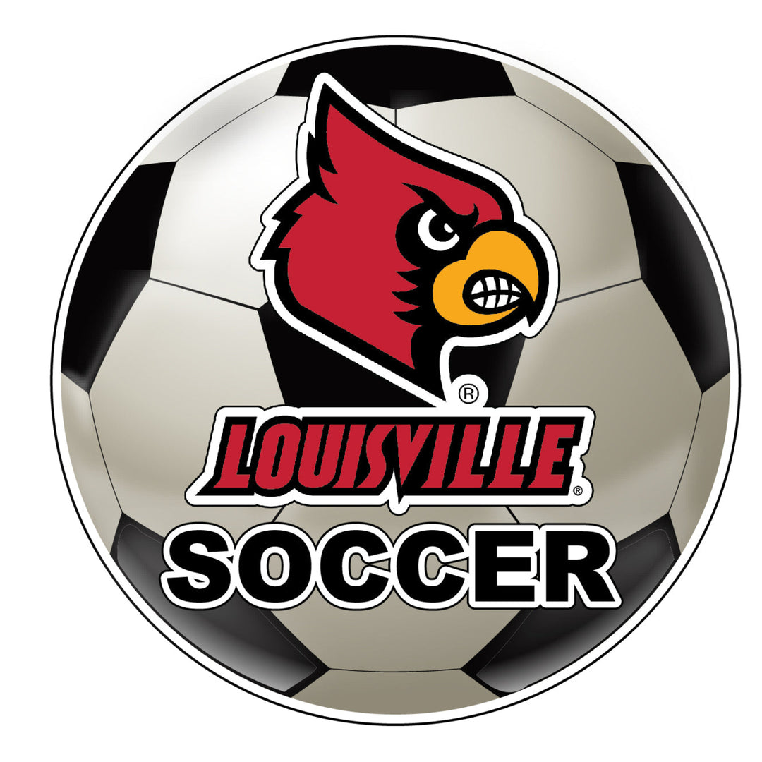 Louisville Cardinals 4-Inch Round Soccer Ball Vinyl Decal Sticker Image 1