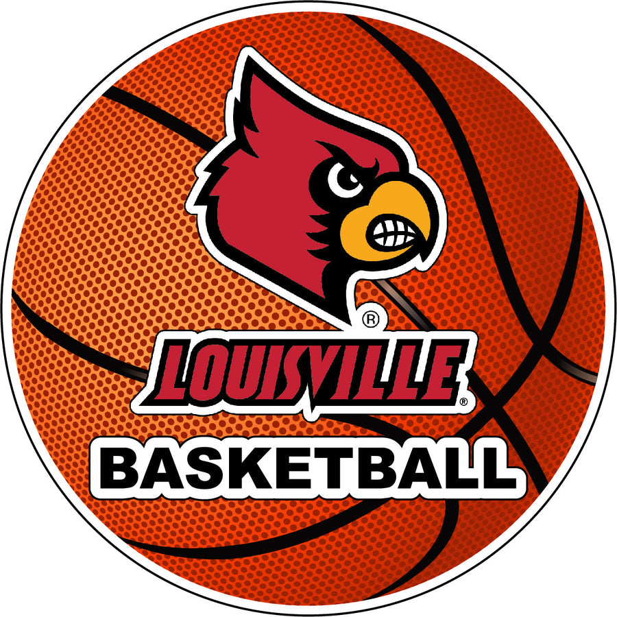 Louisville Cardinals 4-Inch Round Basketball Vinyl Decal Sticker Image 1