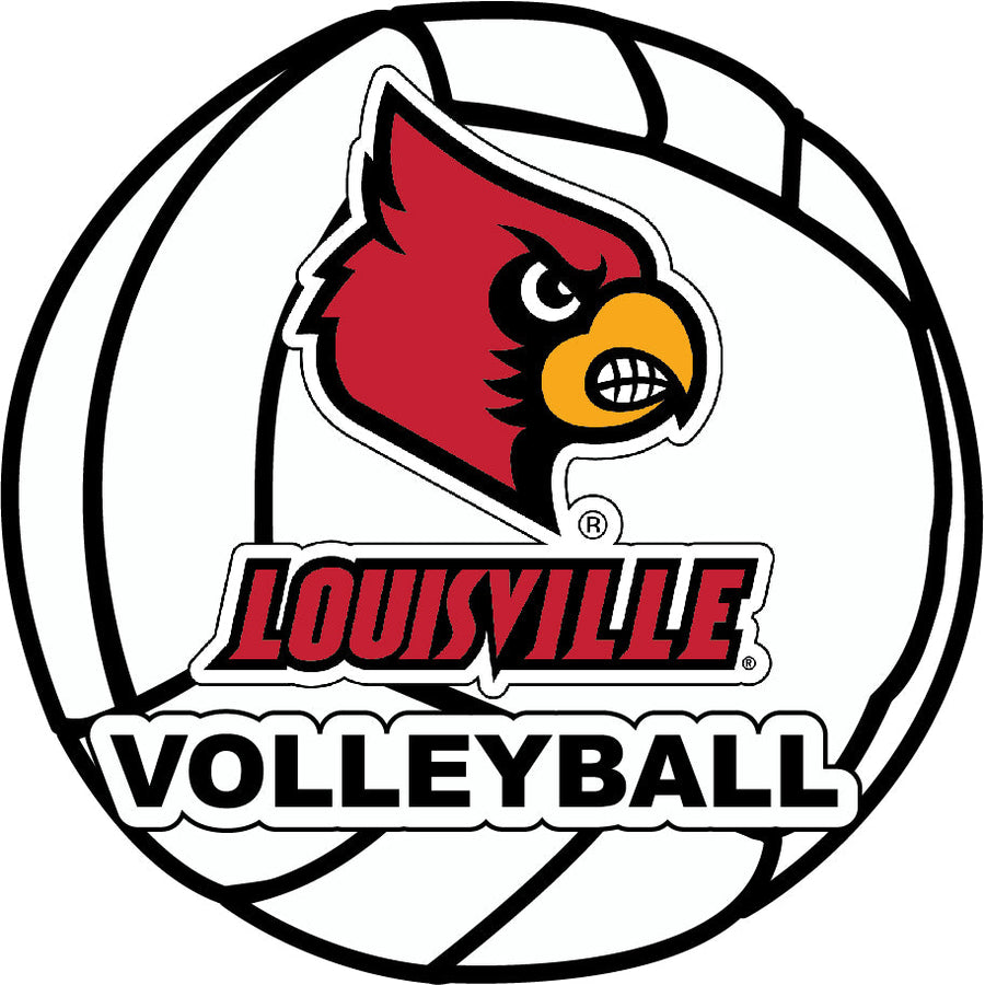 Louisville Cardinals 4-Inch Round Volleyball Vinyl Decal Sticker Image 1