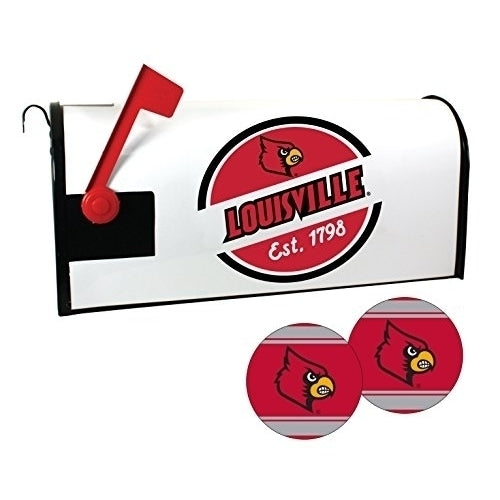 R and R Imports Louisville Cardinals Magnetic Mailbox Cover and Sticker Set Image 1