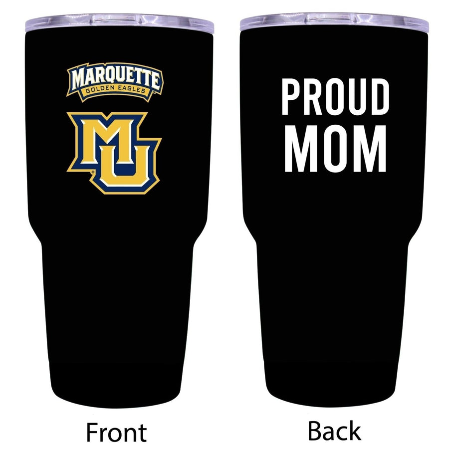 R and R Imports Marquette Golden Eagles Proud Mom 24 oz Insulated Stainless Steel Tumblers Black. Image 1