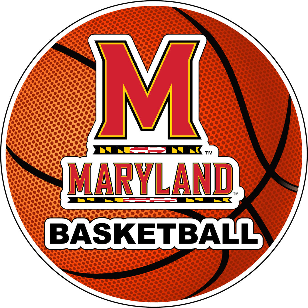 Maryland Terrapins 4-Inch Round Basketball NCAA Hoops Pride Vinyl Decal Sticker Image 1