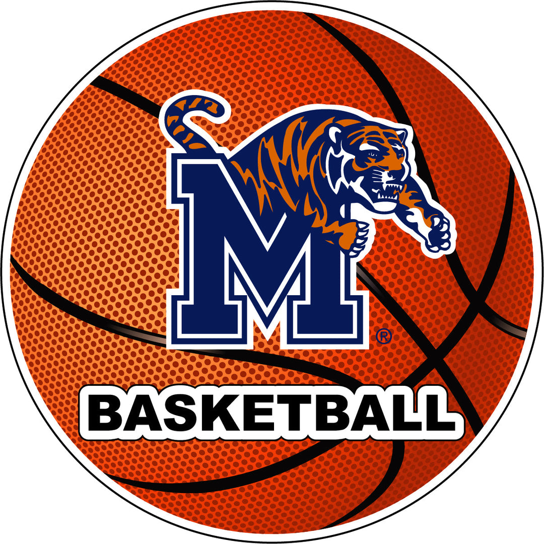 Memphis Tigers 4-Inch Round Basketball NCAA Hoops Pride Vinyl Decal Sticker Image 1