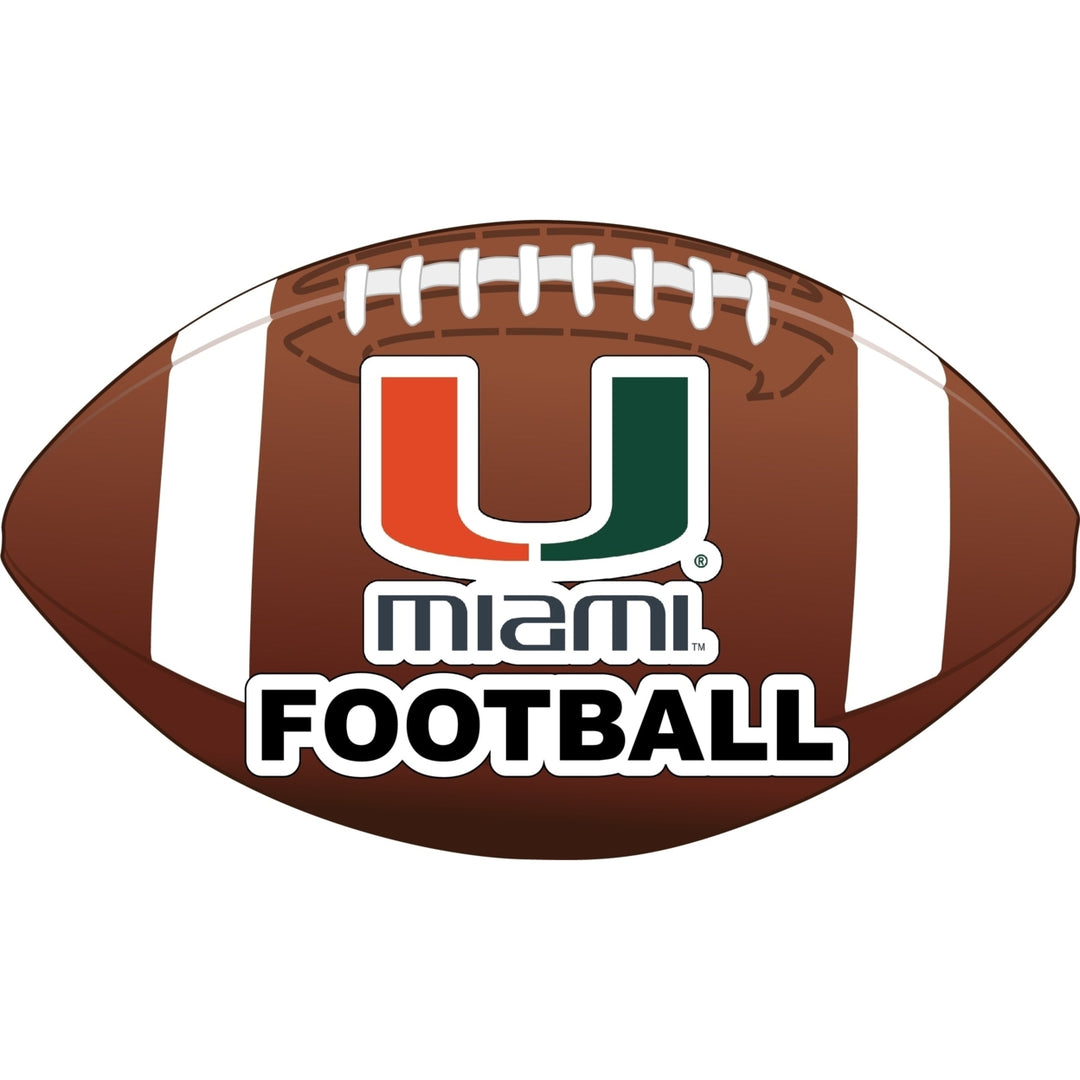 Miami Hurricanes 4-Inch Round Football Vinyl Decal Image 1