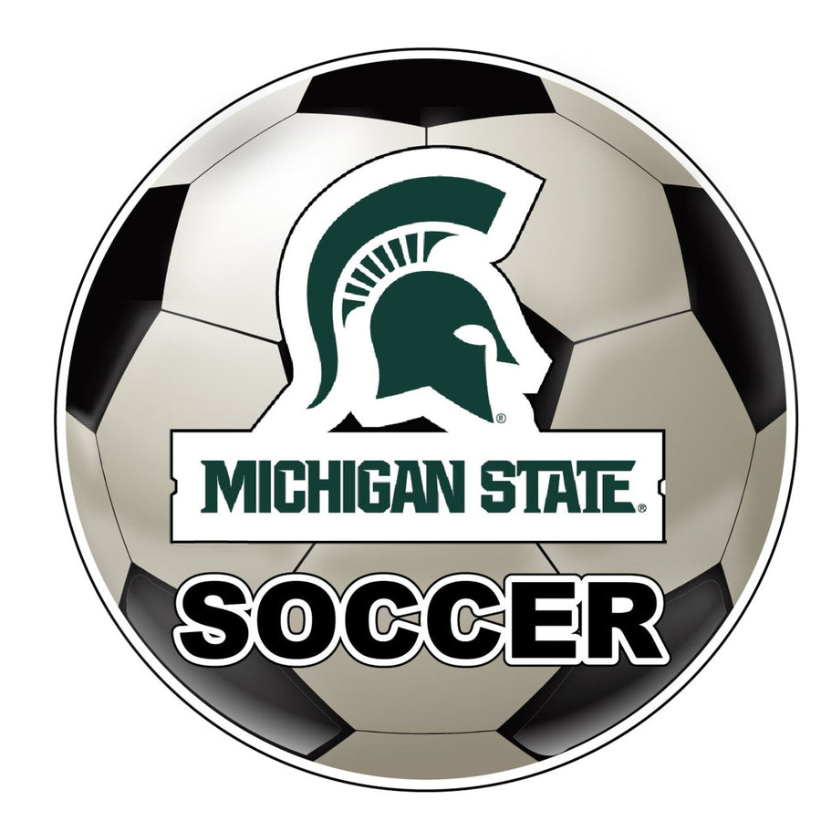 Michigan State Spartans 4-Inch Round Soccer Ball NCAA Soccer Passion Vinyl Sticker Image 1