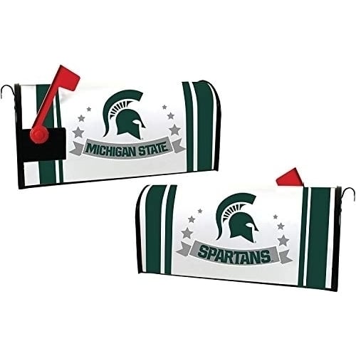 Michigan State Spartans NCAA Officially Licensed Mailbox Cover Logo and Stripe Design Image 1