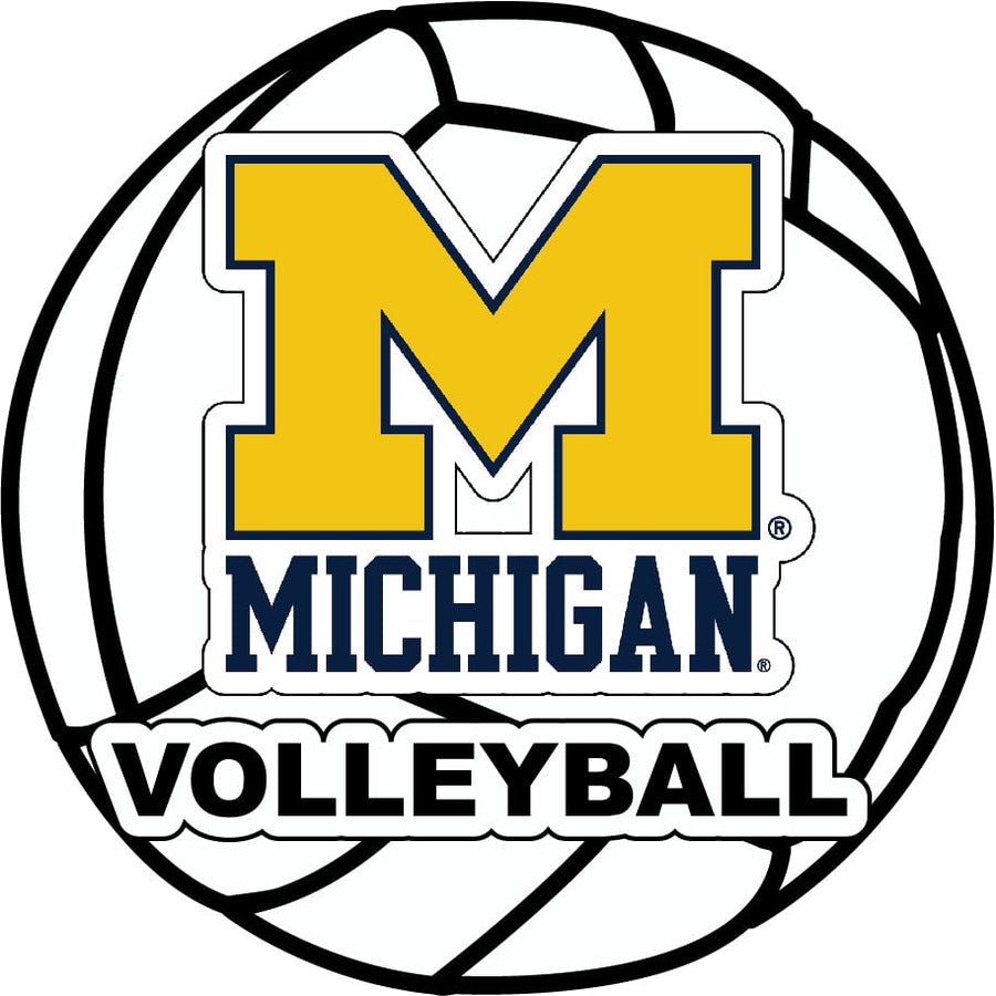 Michigan Wolverines 4-Inch Round Volleyball NCAA Vinyl Decal Sticker for Fans, Students, and Alumni Image 1