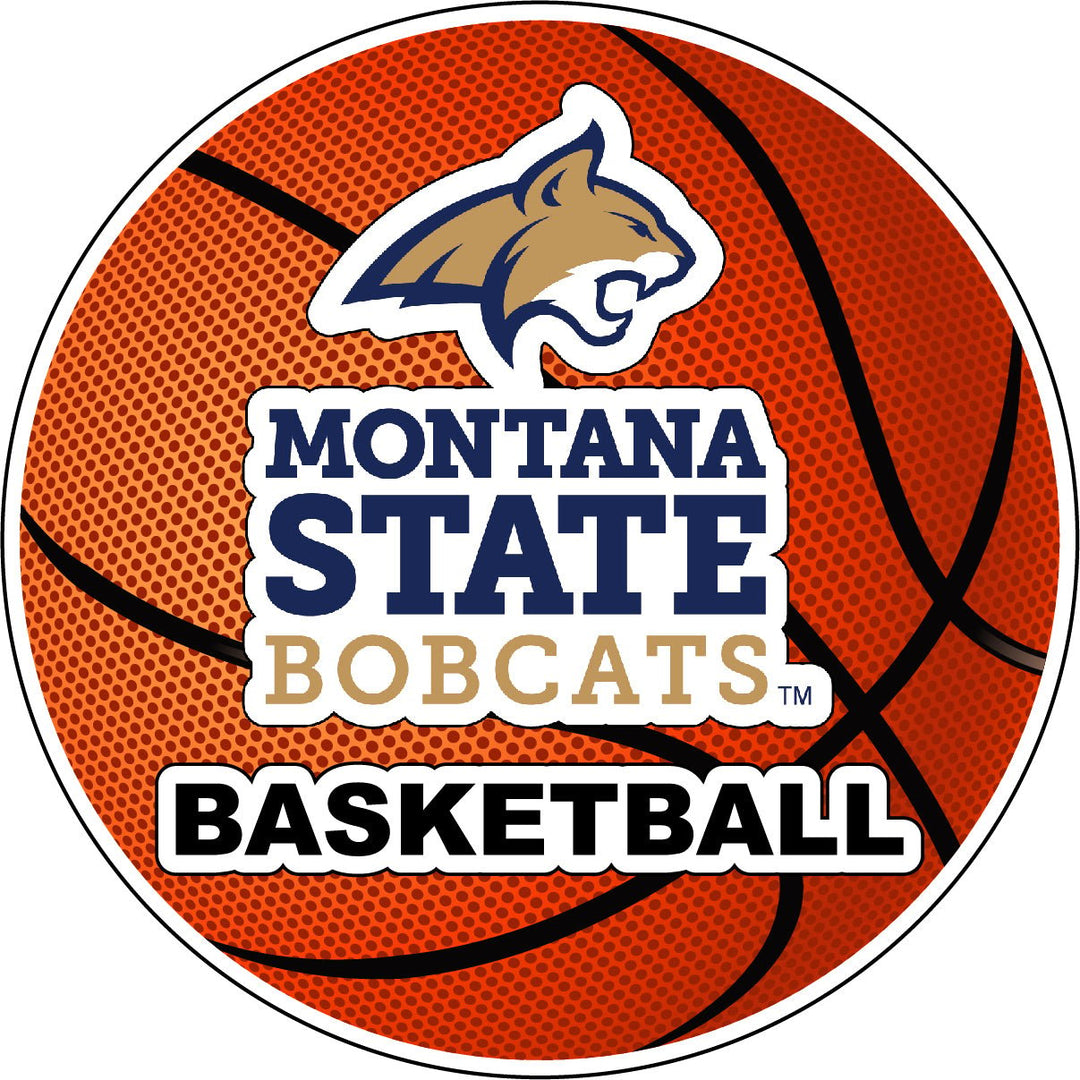 Montana State Bobcats 4-Inch Round Basketball NCAA Hoops Pride Vinyl Decal Sticker Image 1