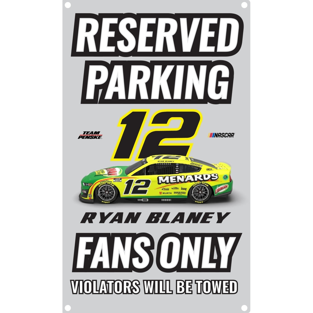 R and R Imports Nascar 12 Ryan Blaney No Parking Metal Sign  For 2022 Image 1