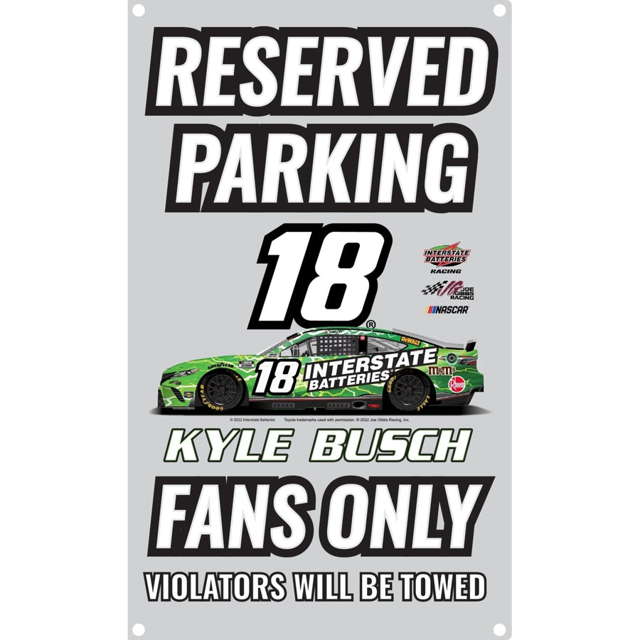 R and R Imports Nascar 18 Kyle Busch No Parking Metal Sign  For 2022 Image 1
