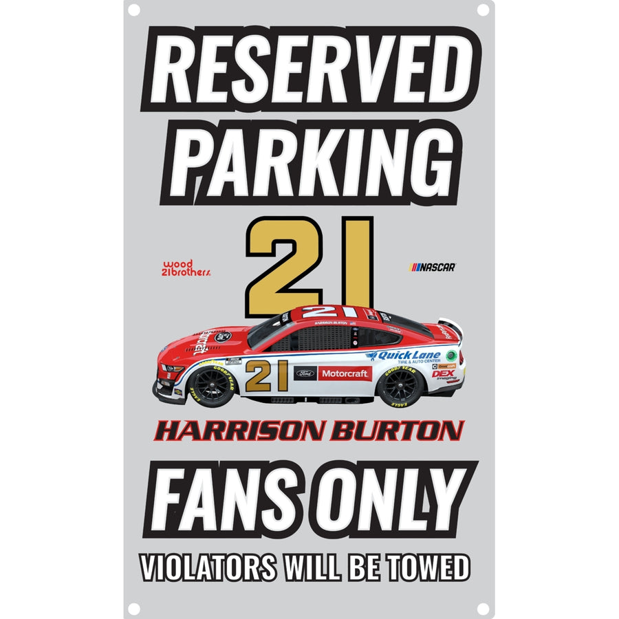 R and R Imports Nascar 21 Harrison Burton No Parking Metal Sign For 2022 Image 1