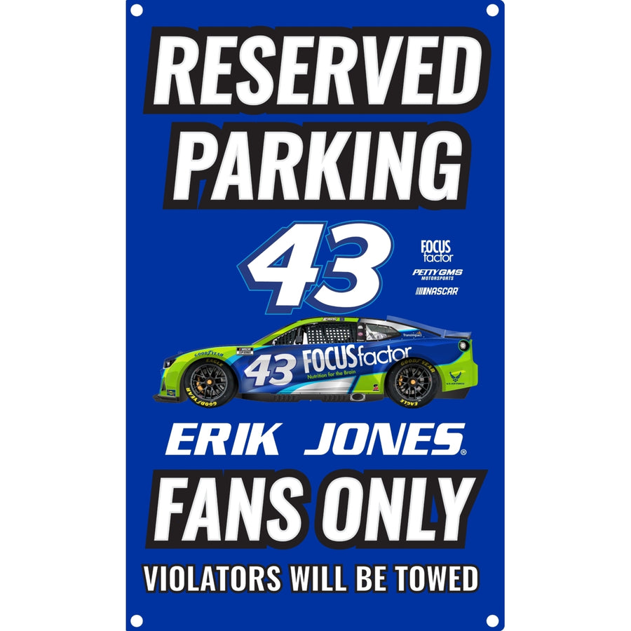 R and R Imports Nascar 43 Erik Jones No Parking Metal Sign For 2022 Image 1