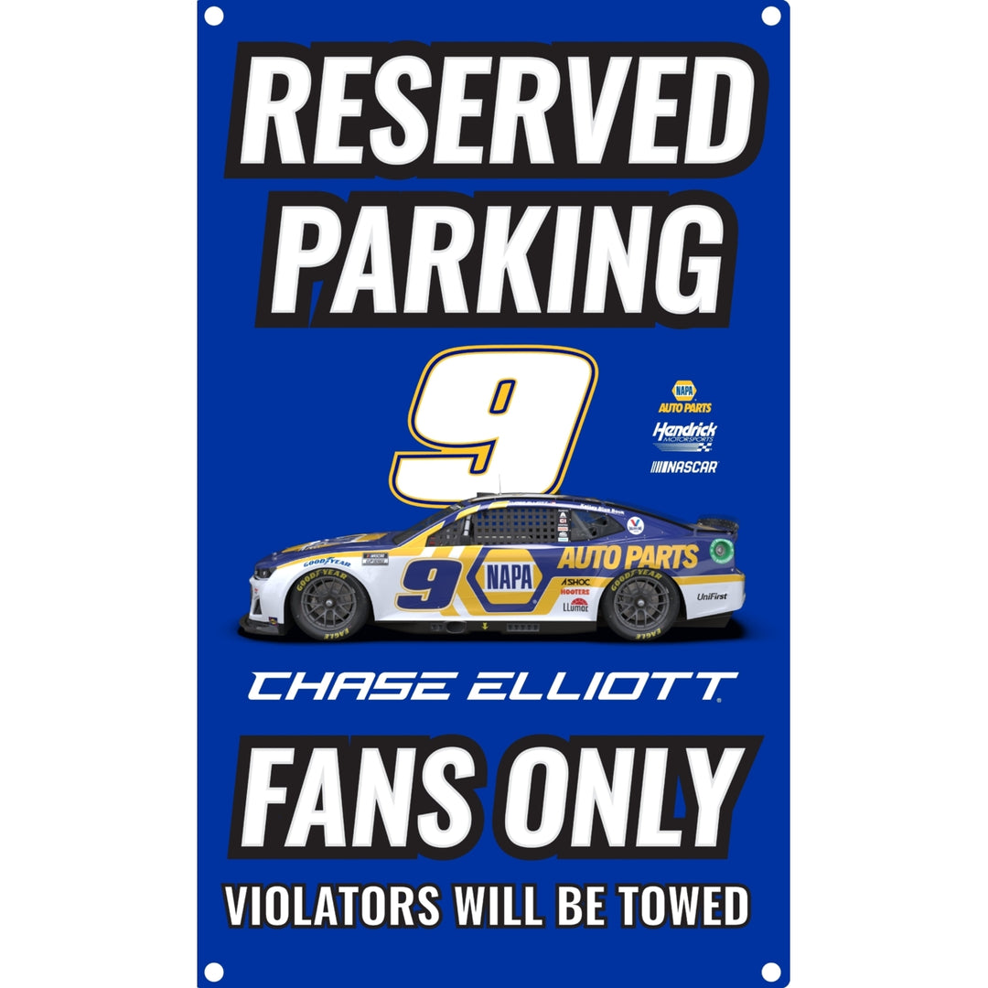 R and R Imports Nascar 9 Chase Elliott No Parking Metal Sign  For 2022 Image 1