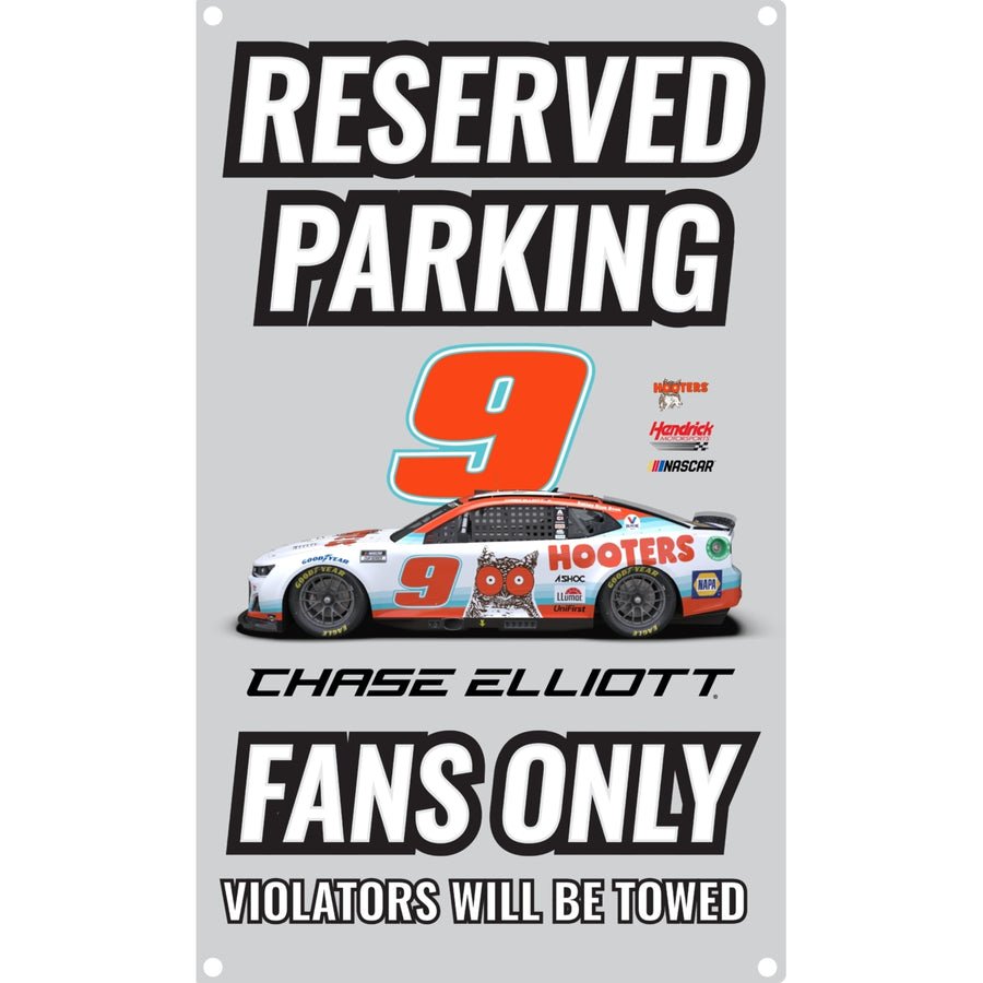R and R Imports Nascar 9 Chase Elliott Hooters No Parking Metal Sign  For 2022 Image 1