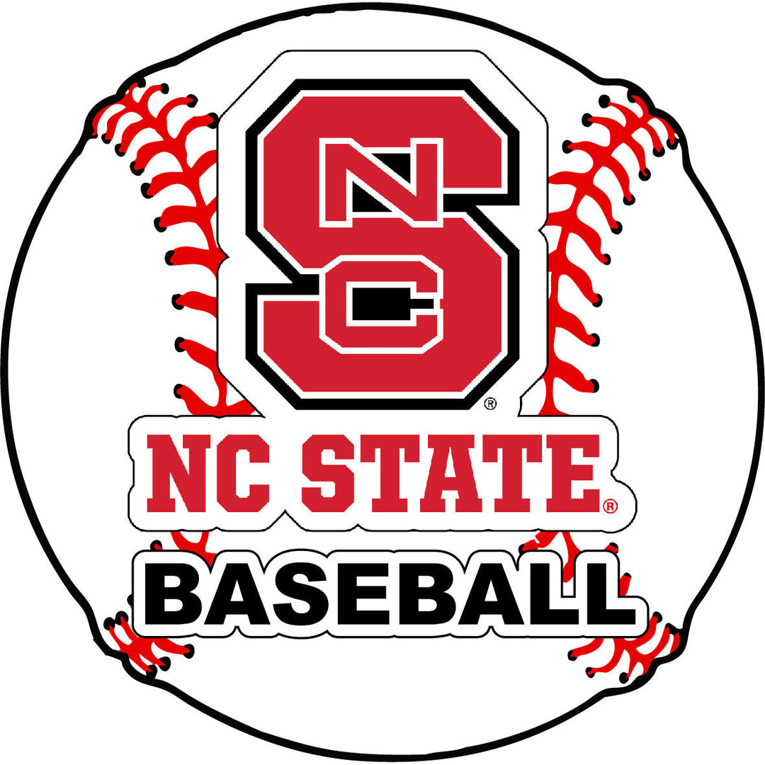 NC State Wolfpack 4-Inch Round Baseball NCAA Passion Vinyl Decal Sticker Image 1