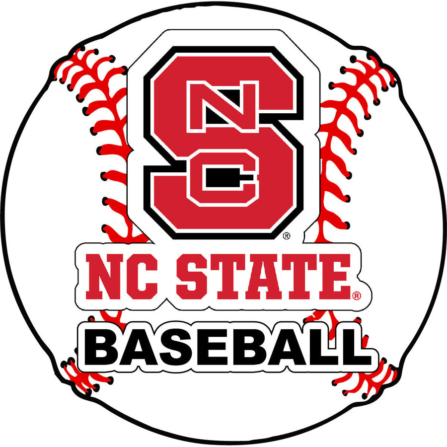 NC State Wolfpack 4-Inch Round Baseball NCAA Passion Vinyl Decal Sticker Image 1