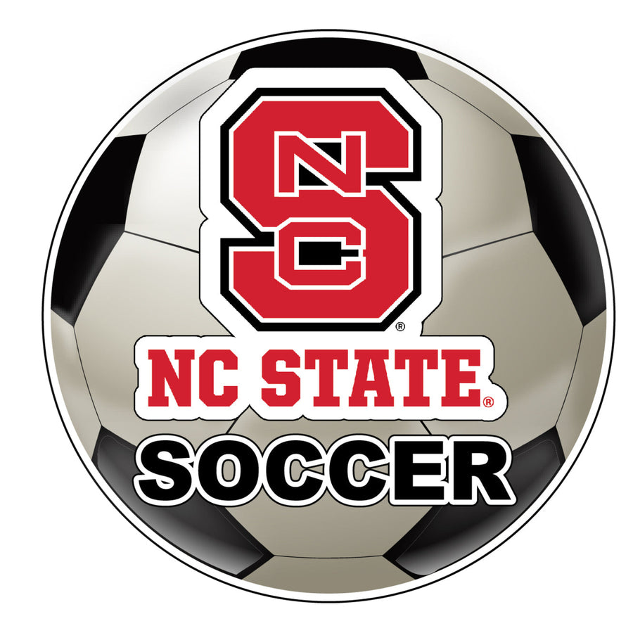 NC State Wolfpack 4-Inch Round Soccer Ball NCAA Soccer Passion Vinyl Sticker Image 1