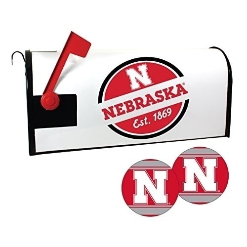 R and R Imports Nebraska Cornhuskers Magnetic Mailbox Cover and Sticker Set Image 1