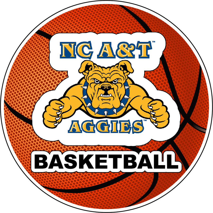 North Carolina AandT State Aggies 4-Inch Round Basketball NCAA Hoops Pride Vinyl Decal Sticker Image 1